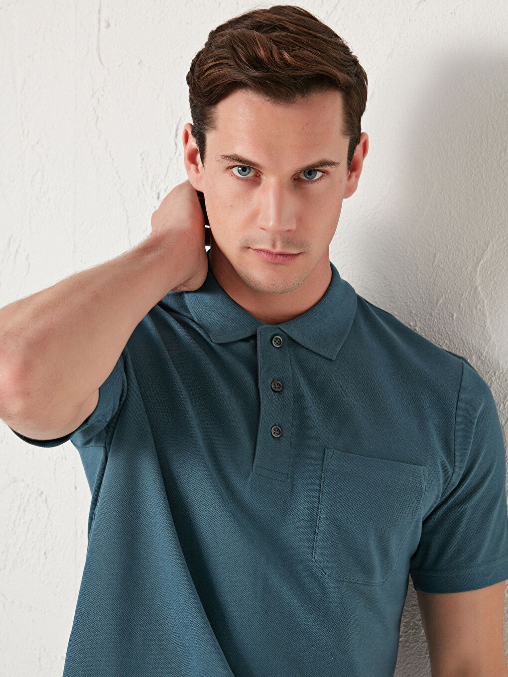 Polo Neck Short Sleeve Basic Piqué Men's T-Shirt-3