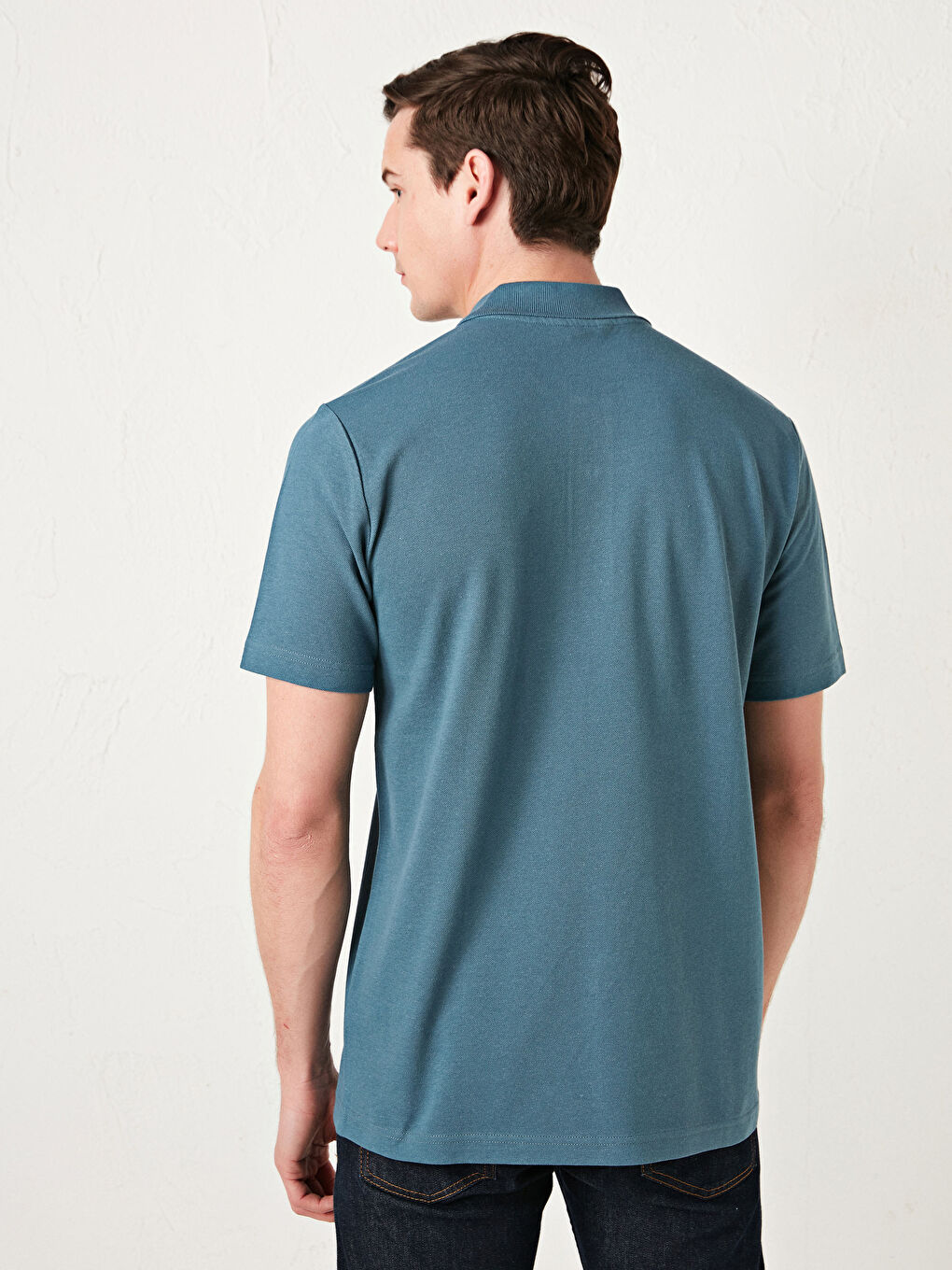 Polo Neck Short Sleeve Basic Piqué Men's T-Shirt-4