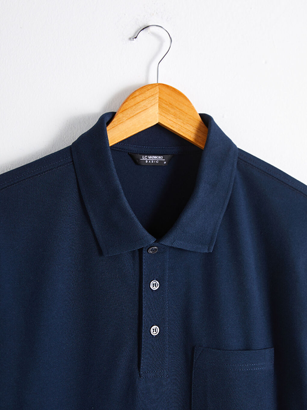 Polo Neck Short Sleeve Basic Pique T-Shirt-4