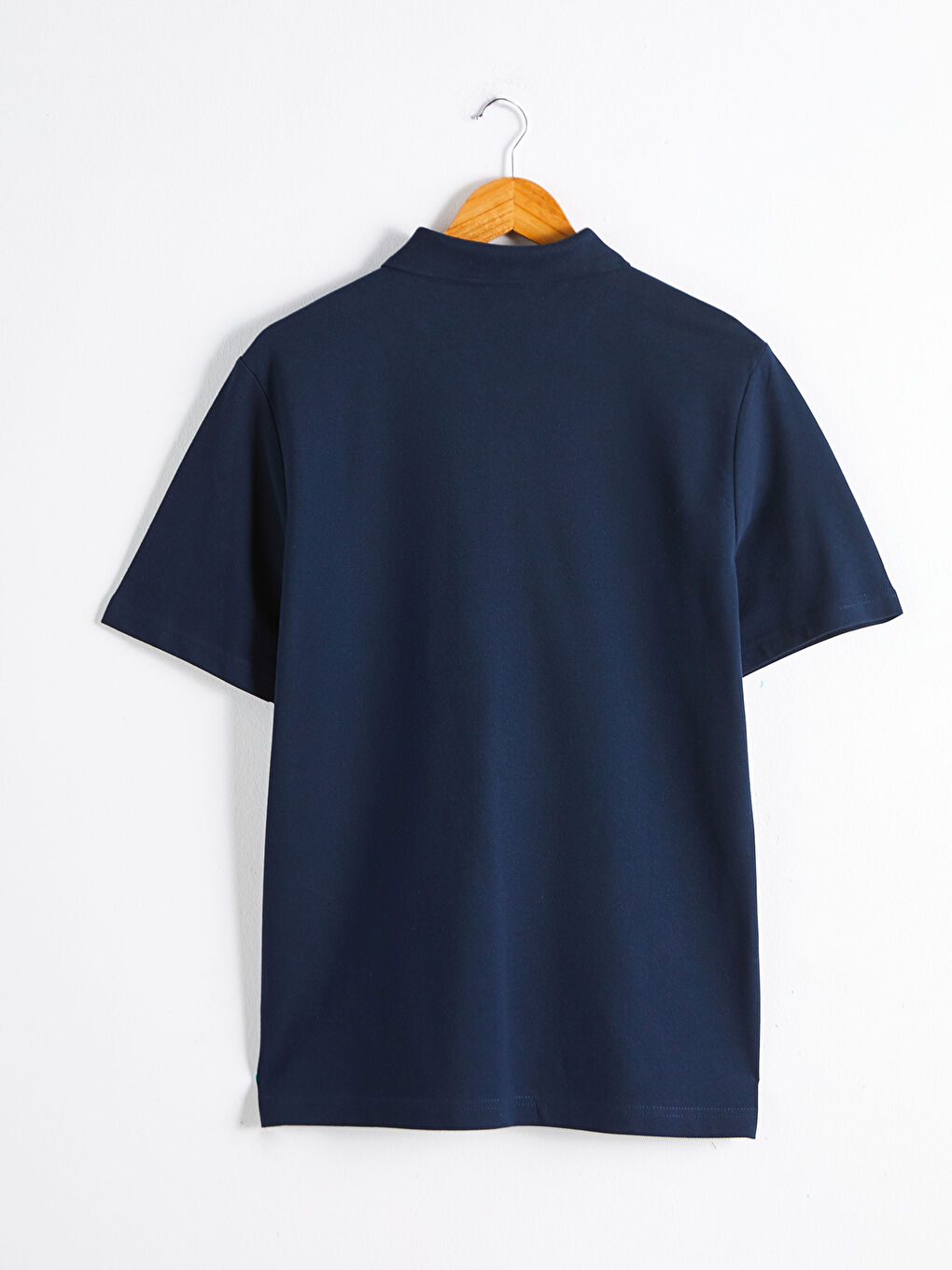 Polo Neck Short Sleeve Basic Pique T-Shirt-6