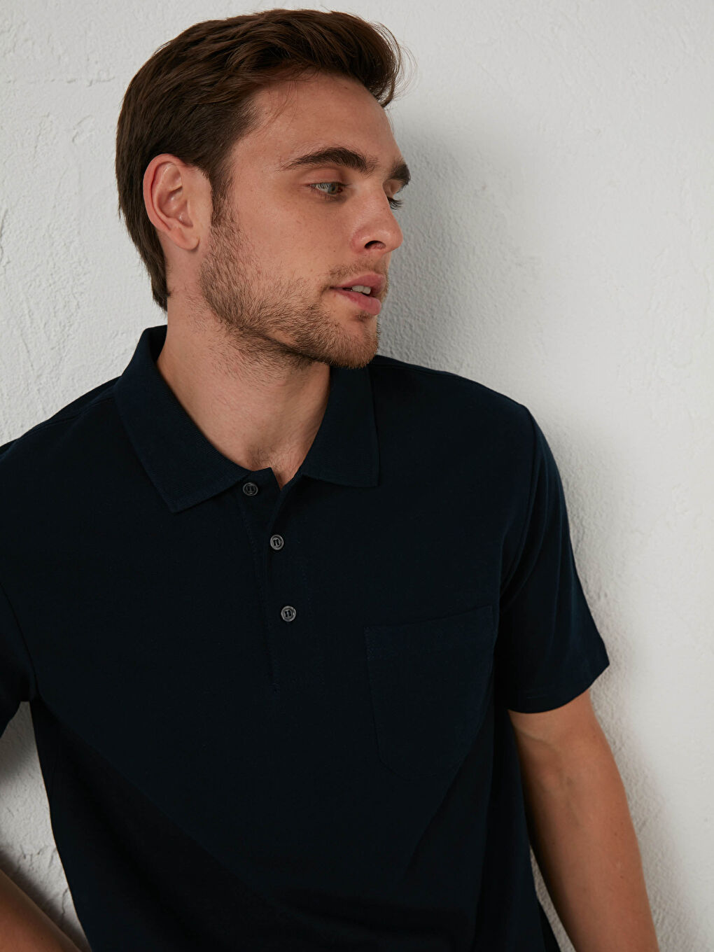 Polo Neck Short Sleeve Basic Pique T-Shirt