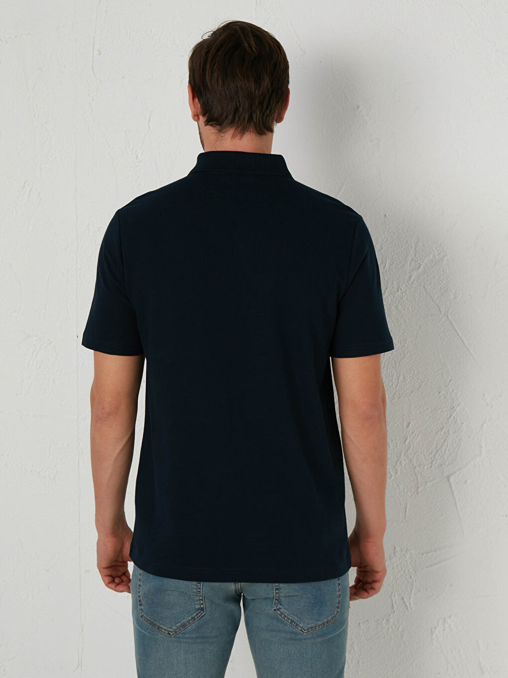Polo Neck Short Sleeve Basic Pique T-Shirt-2