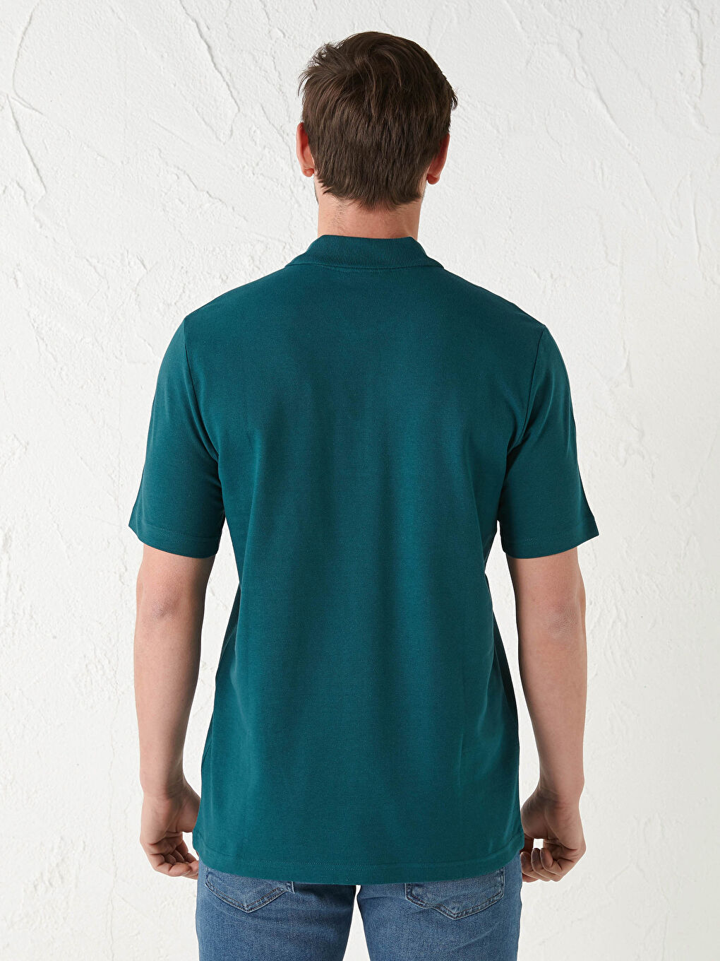 Polo Neck Short Sleeve Basic Piqué Men's T-Shirt-3