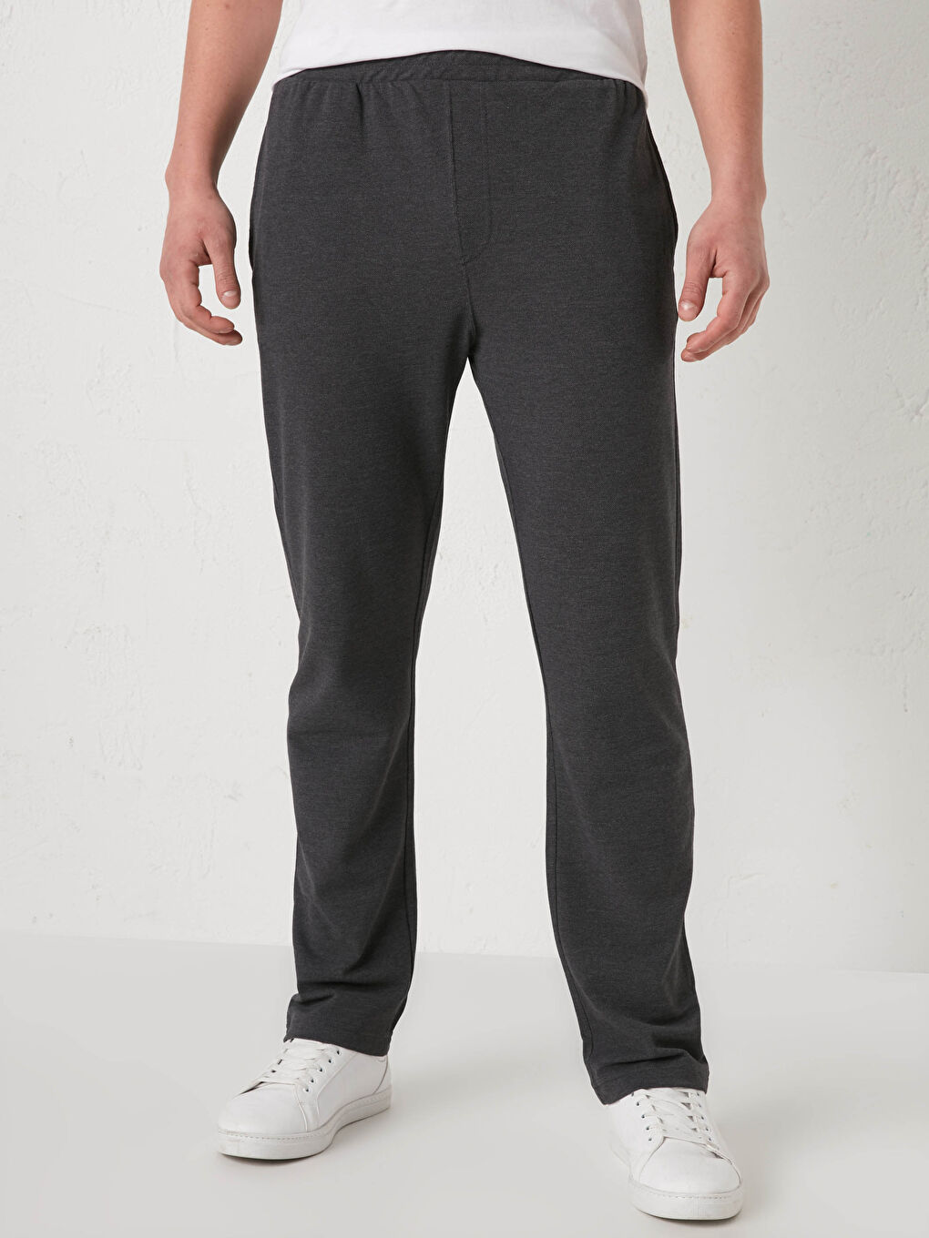 Antrasit Standart Kalıp Erkek Eşofman Altı-3