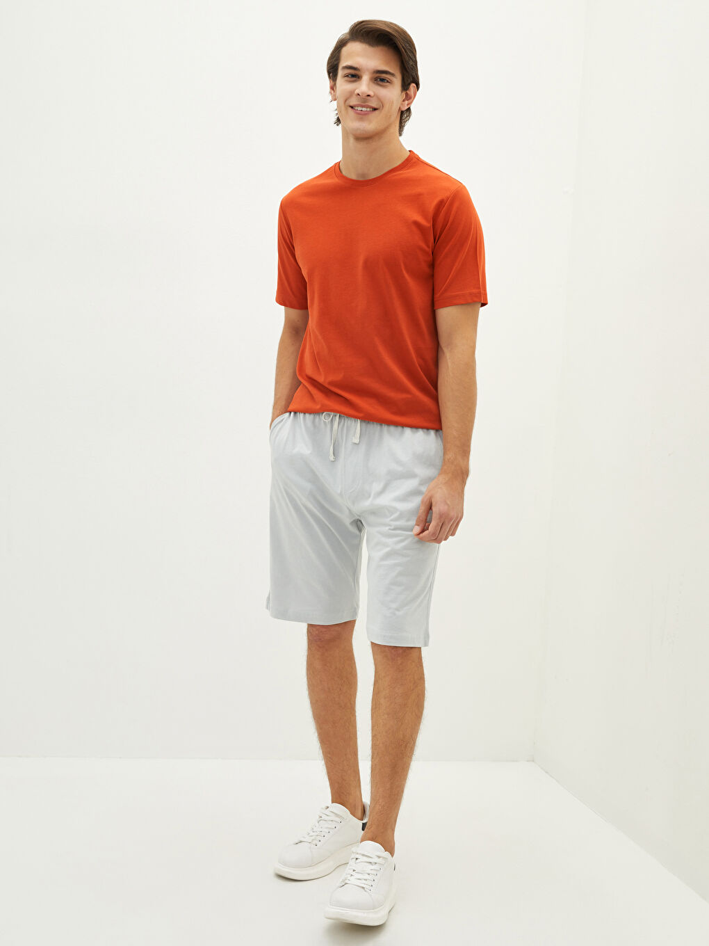 Regular Fit Men's Shorts with Elastic Waist