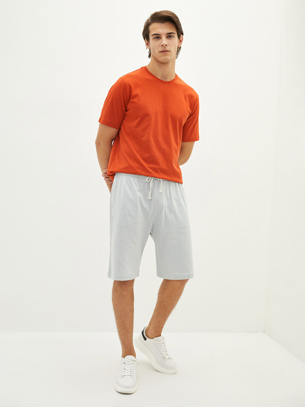 Regular Fit Men's Shorts with Elastic Waist-1