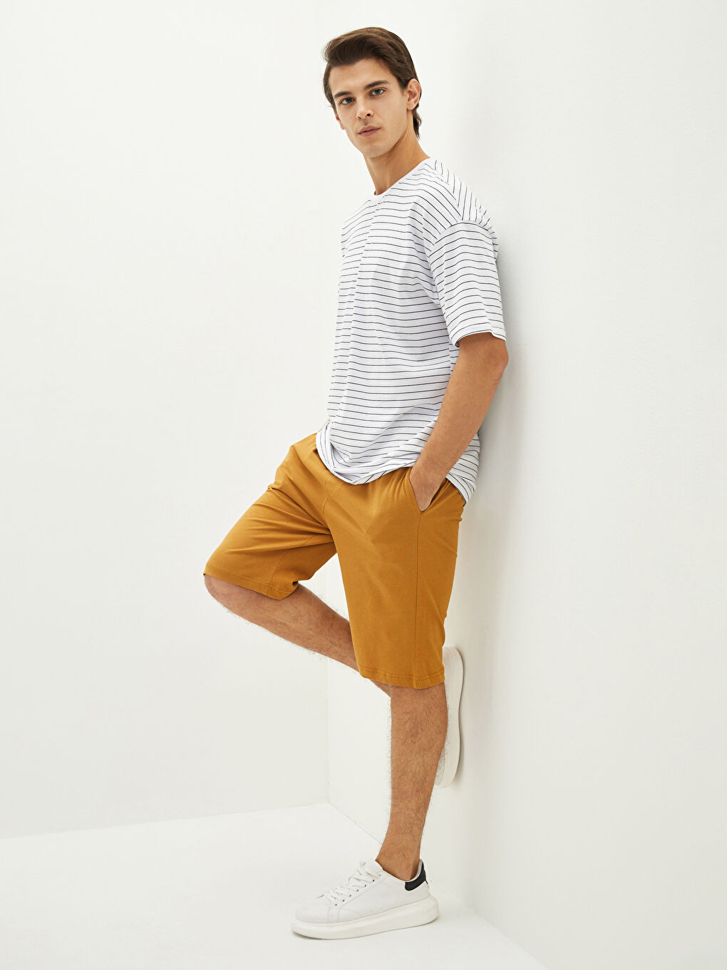 Regular Fit Men's Shorts with Elastic Waist-1