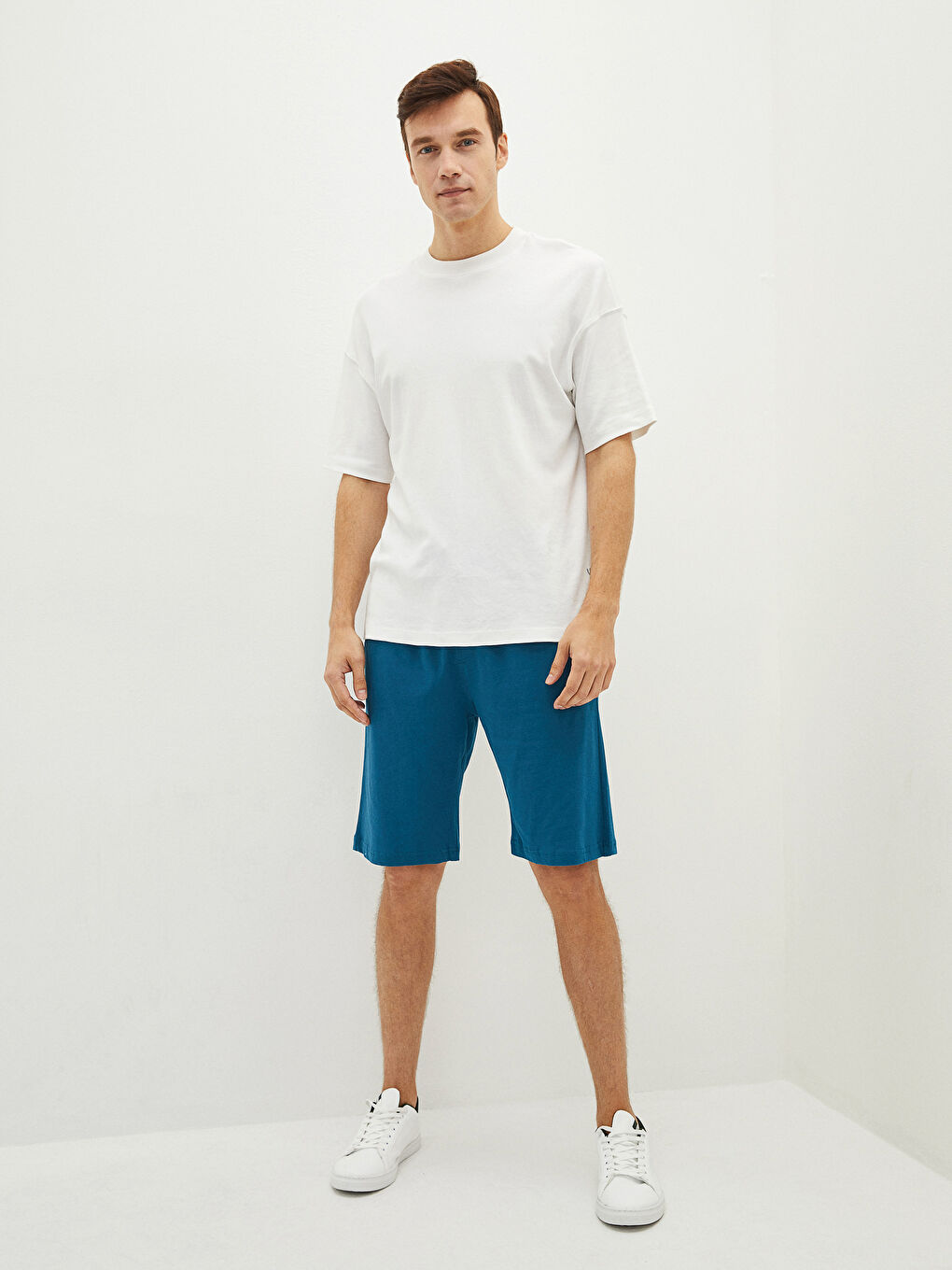 Regular Fit Men's Shorts with Elastic Waist-1