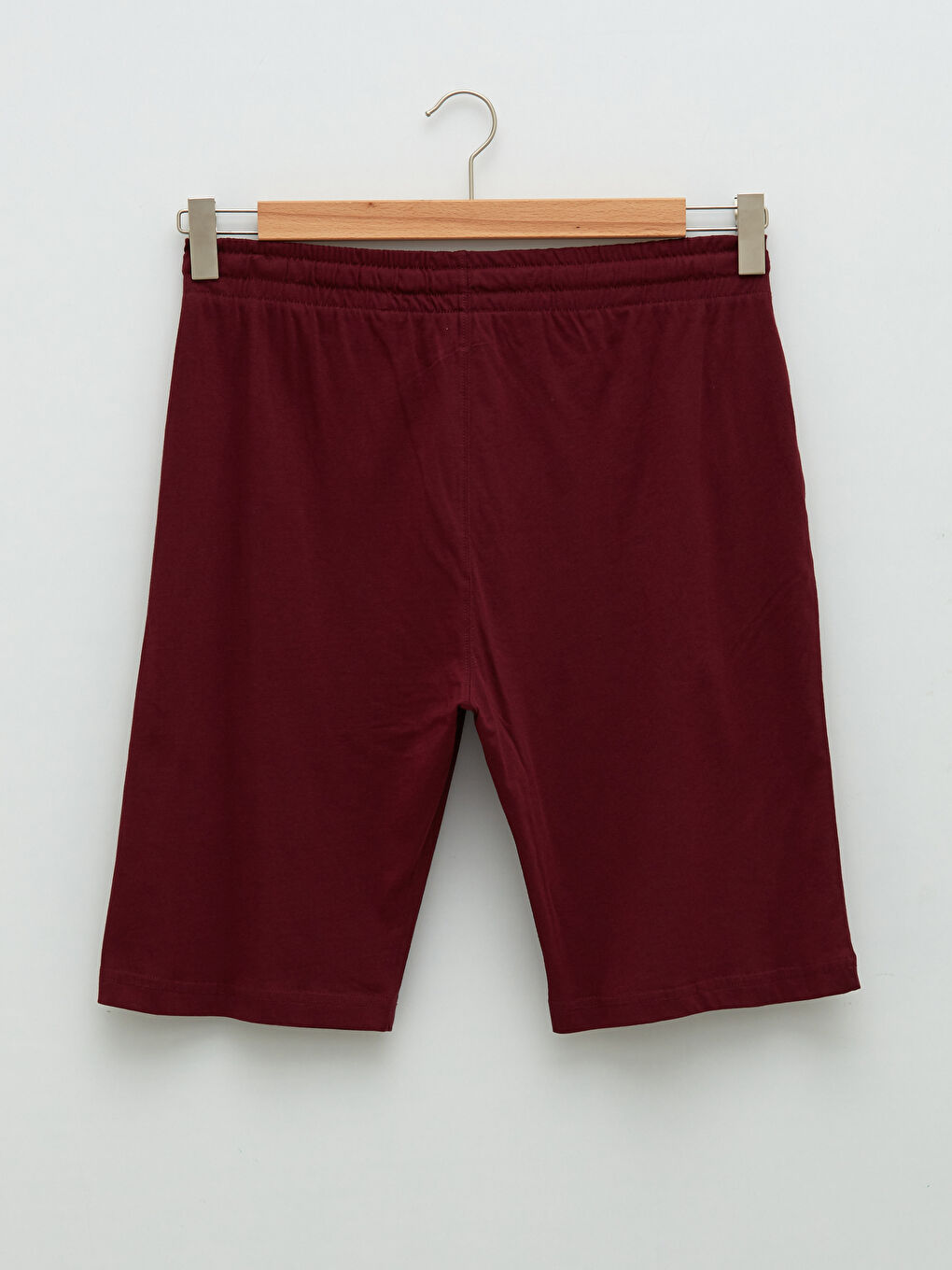 Bordo Standart Kalıp Beli Lastikli Erkek Şort-6
