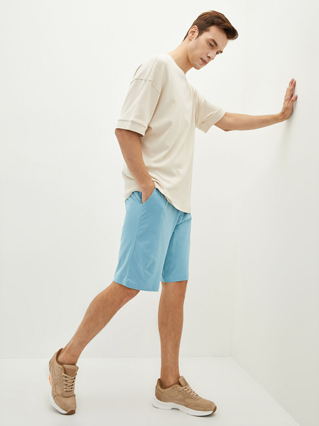 Regular Fit Men's Shorts with Elastic Waist