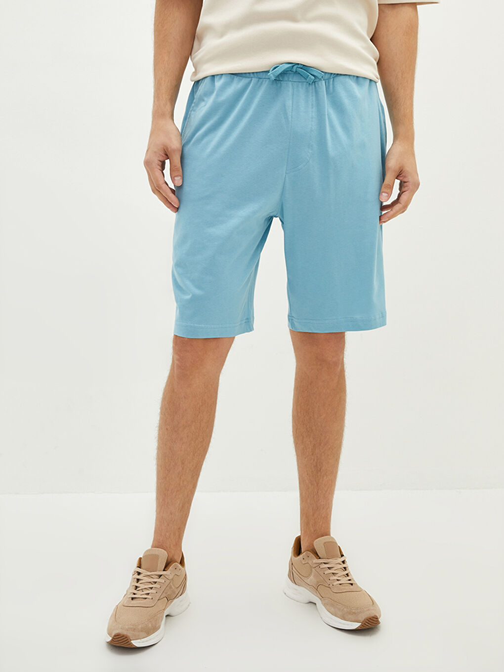 Regular Fit Men's Shorts with Elastic Waist-2