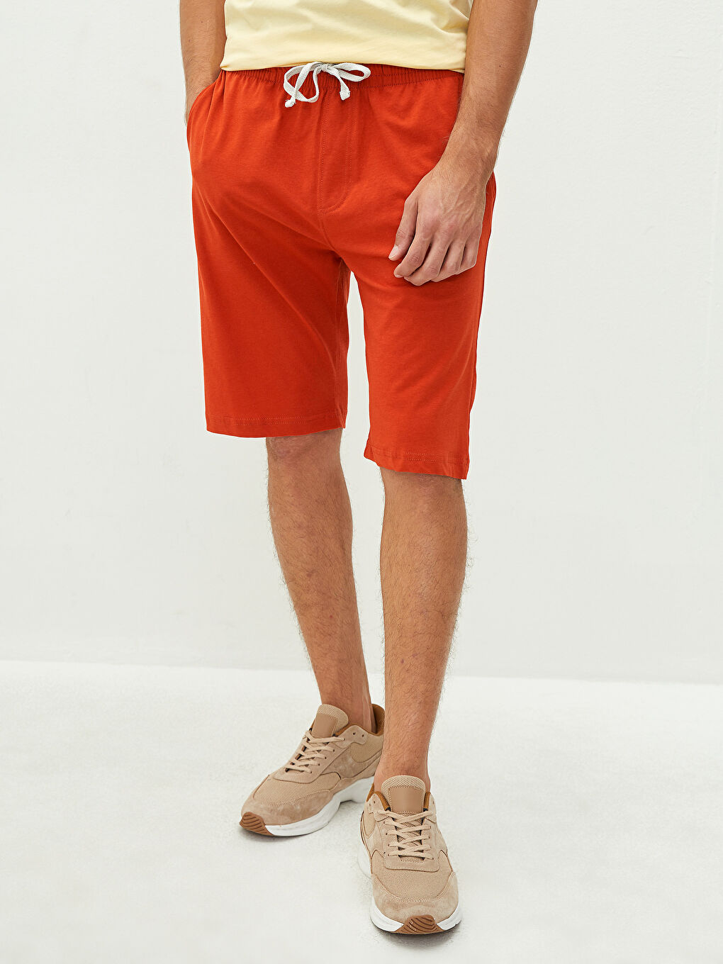 Pantaloni scurți pentru Bărbați cu Croială Regulară și Talie Elastică-3