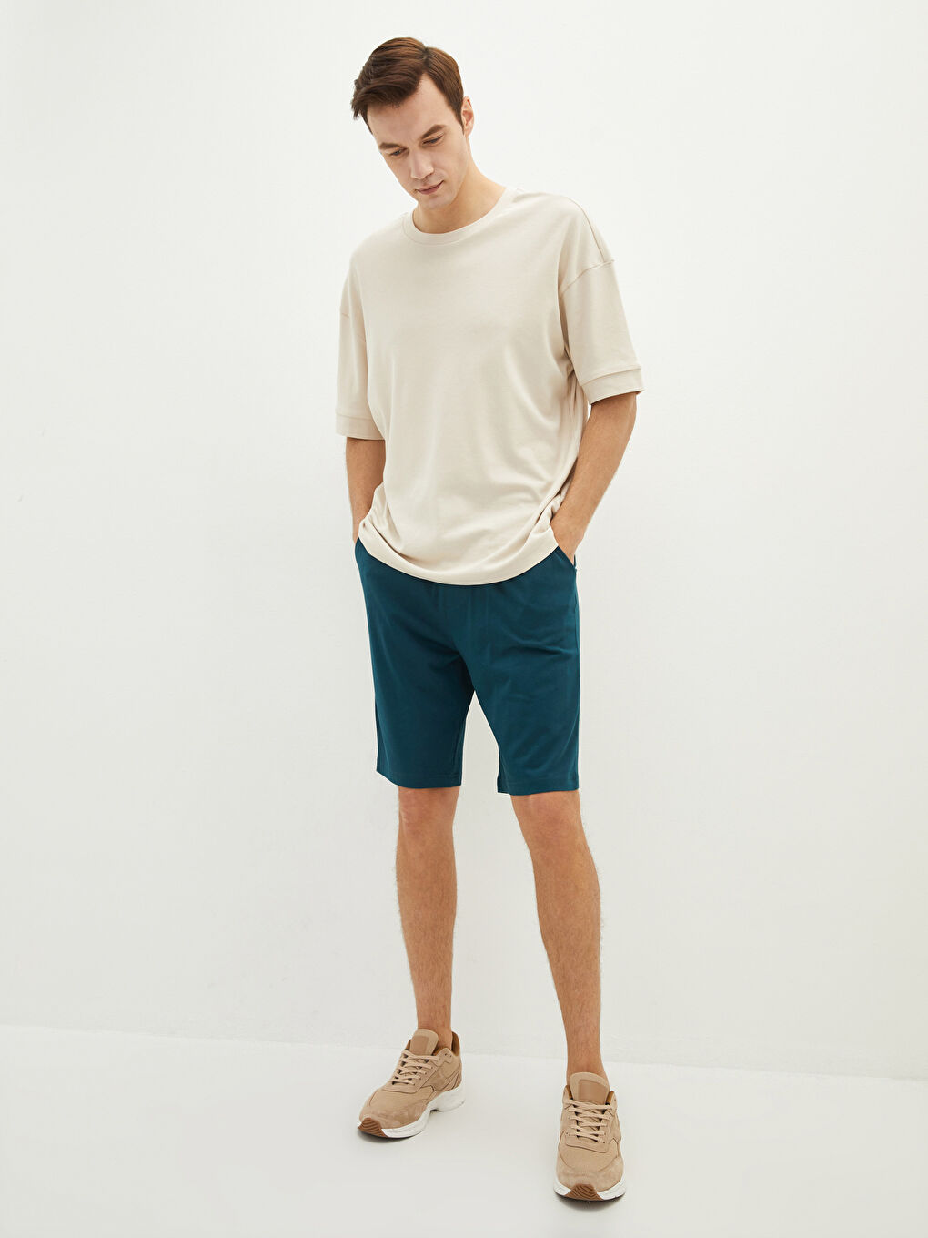 Regular Fit Men's Shorts with Elastic Waist