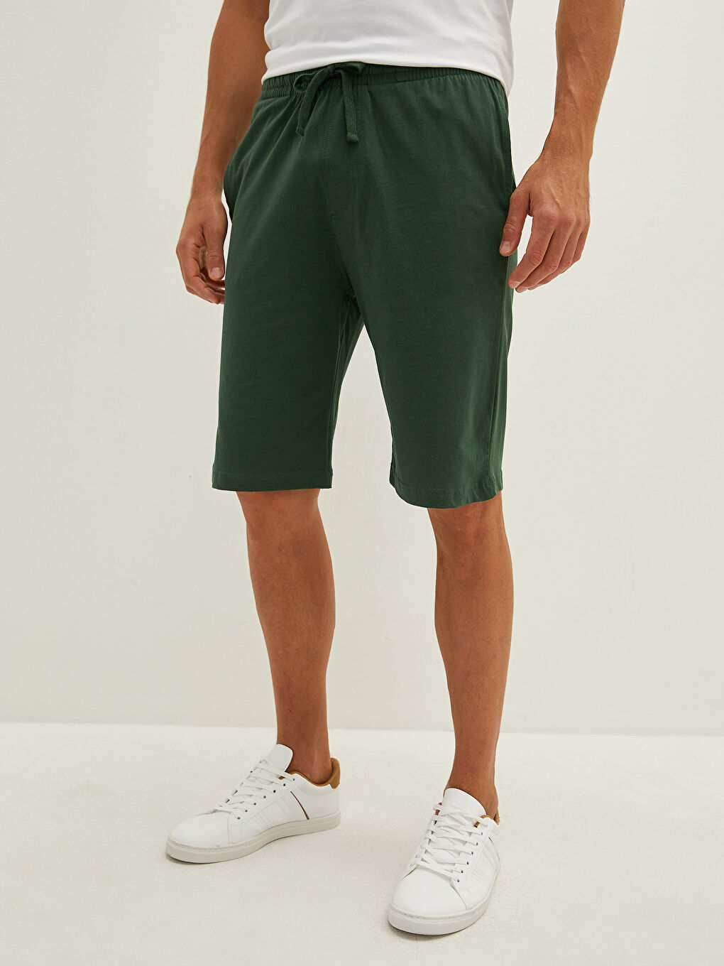 Regular Fit Men's Shorts with Elastic Waist-3