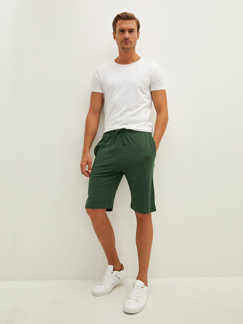 Regular Fit Men's Shorts with Elastic Waist