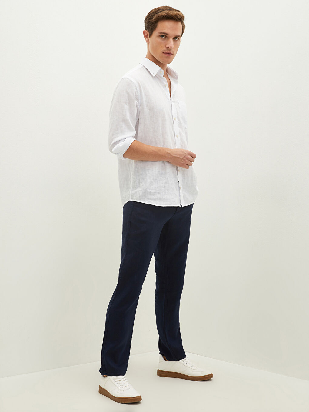 Lacivert Standart Kalıp Erkek Pantolon-1