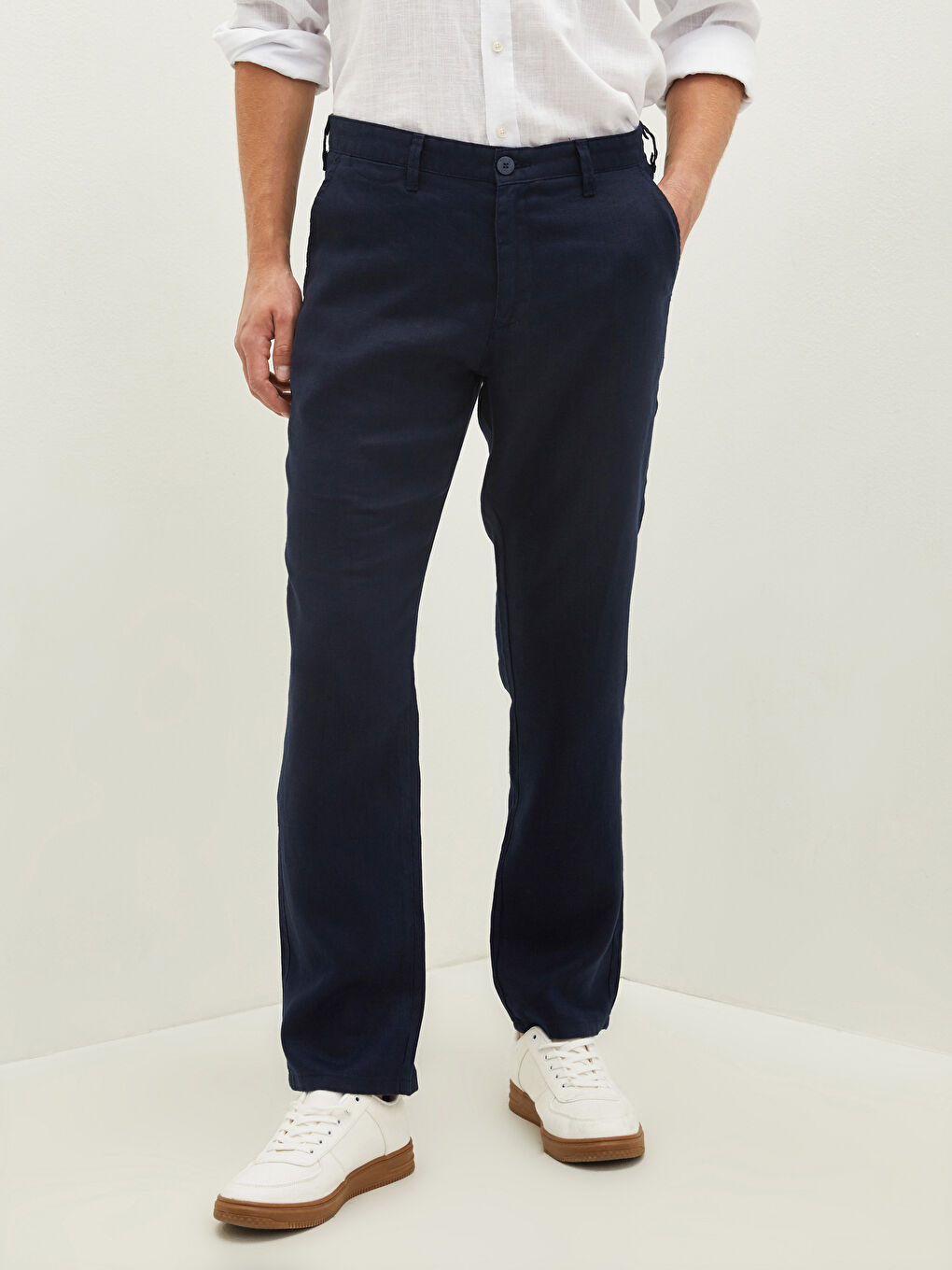 Lacivert Standart Kalıp Erkek Pantolon-3