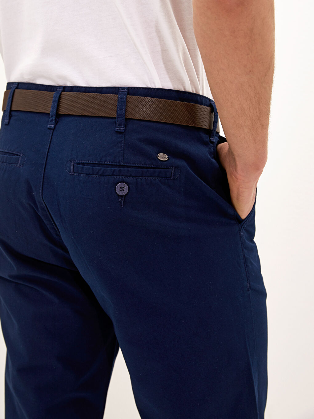 Lacivert Standart Kalıp Bermuda Erkek Şort-5