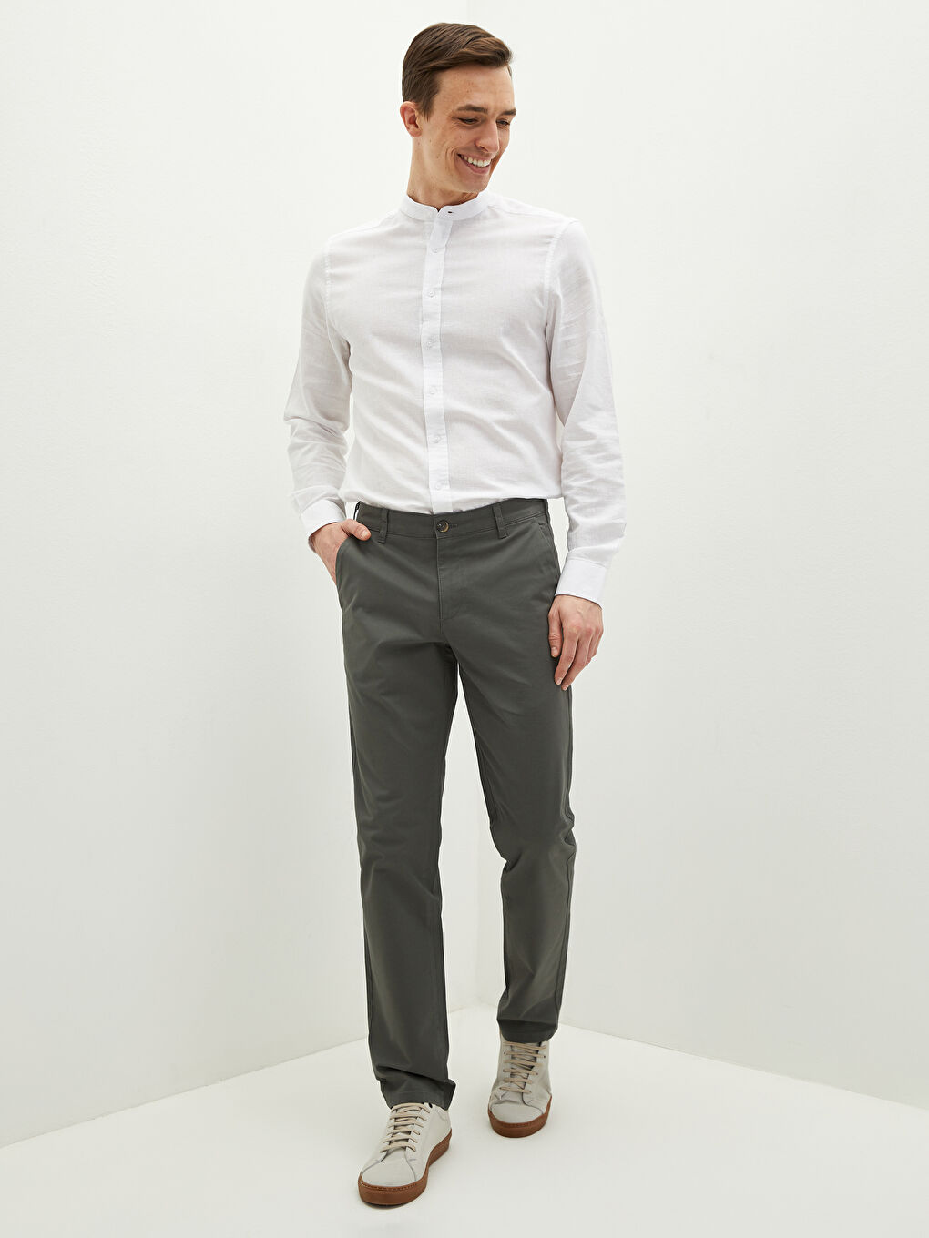 Yeşil Normal Kalıp Erkek Chino Pantolon