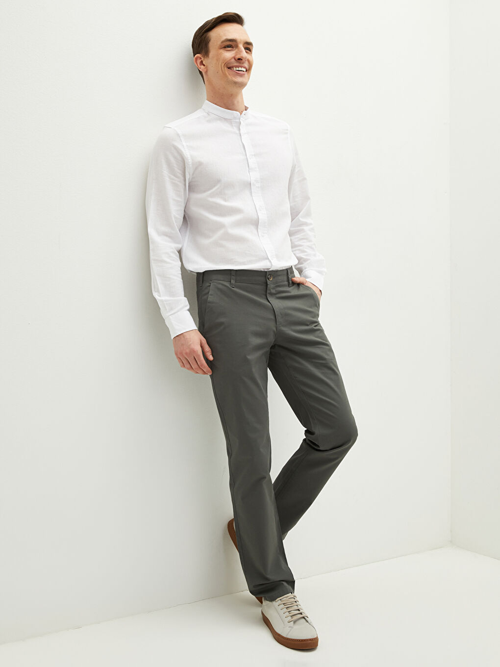 Yeşil Normal Kalıp Erkek Chino Pantolon-2