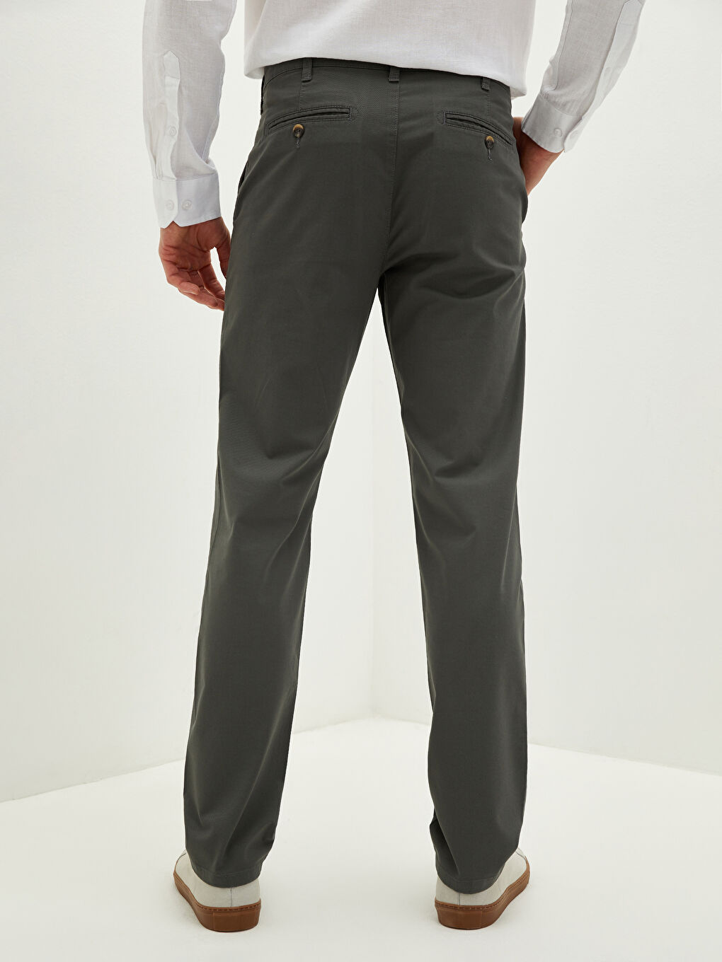 Yeşil Normal Kalıp Erkek Chino Pantolon-4