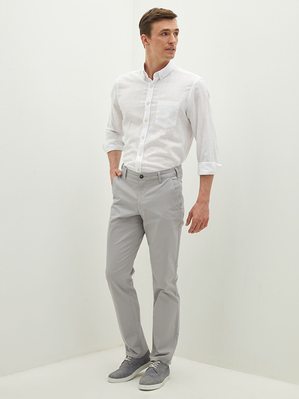 Muške Chino pantalone ravnog kroja-2