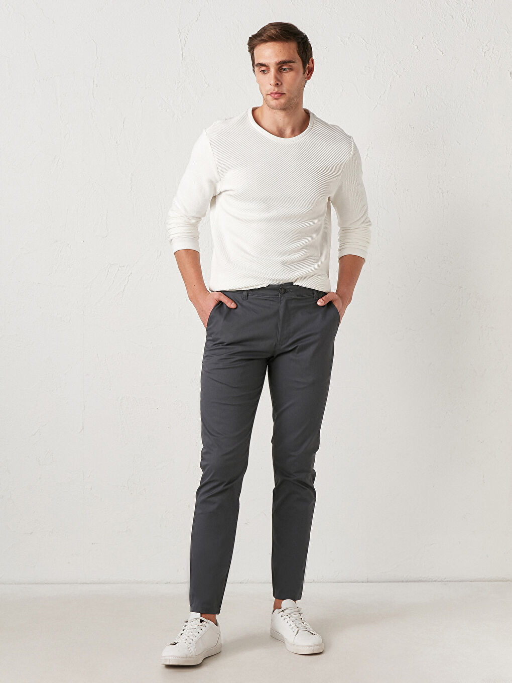 LCWAIKIKI كلاسيك پانتۆڵی چینۆ باریکەڵە -S11257Z8-JQN