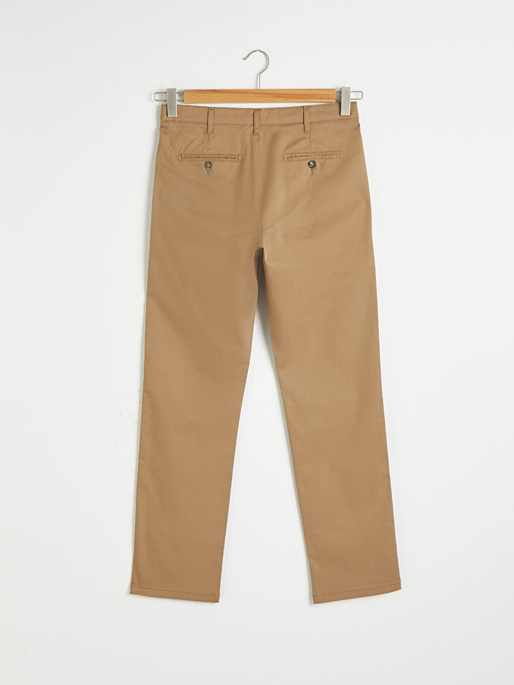 Bej Standart Kalıp Gabardin Chino Pantolon-5