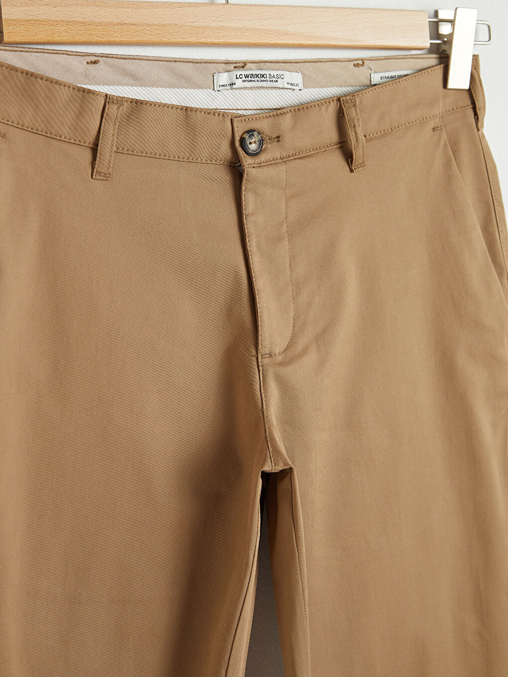 Bej Standart Kalıp Gabardin Chino Pantolon-6