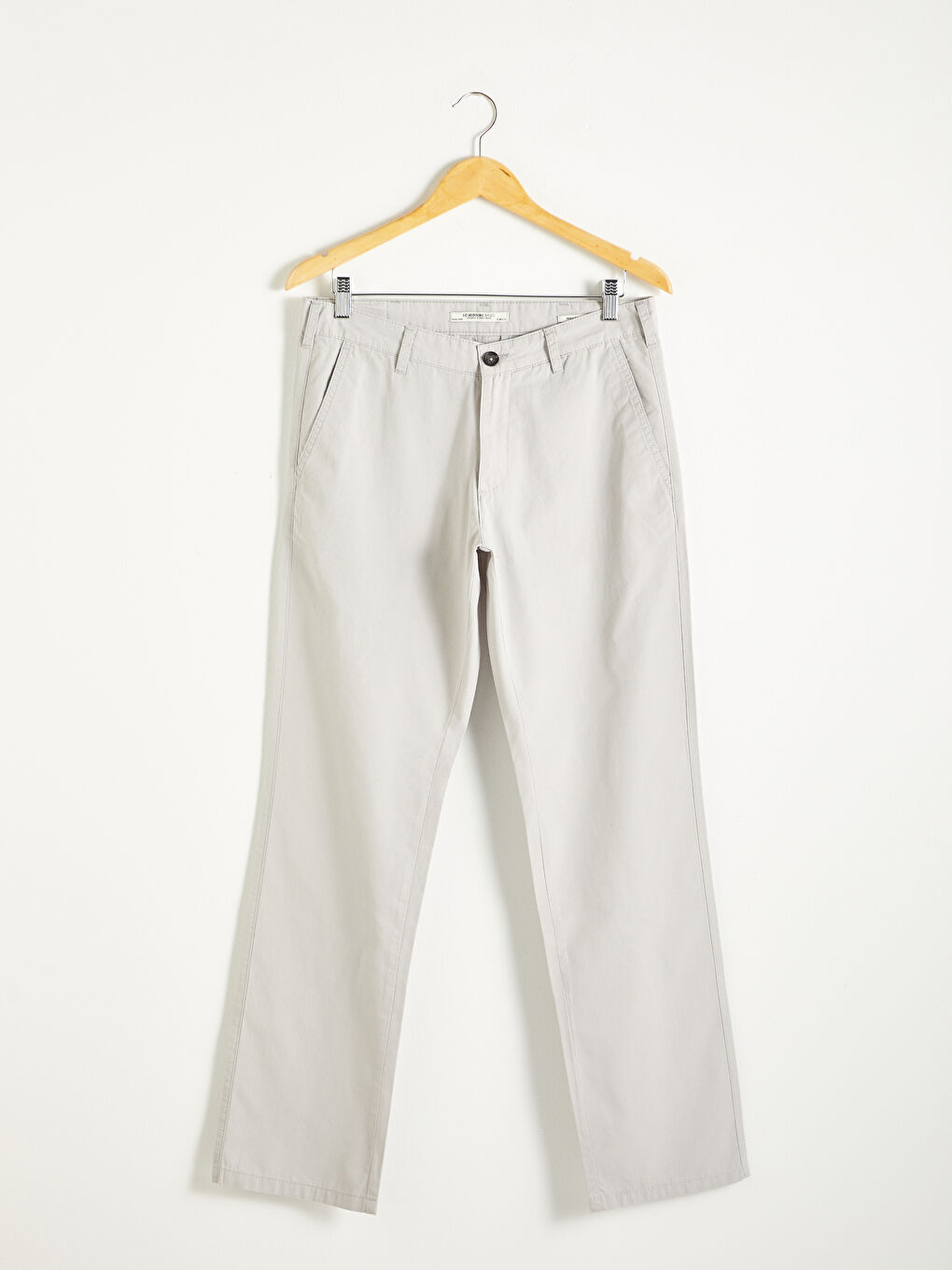 Gri Geniş Kalıp Gabardin Erkek Chino Pantolon-6