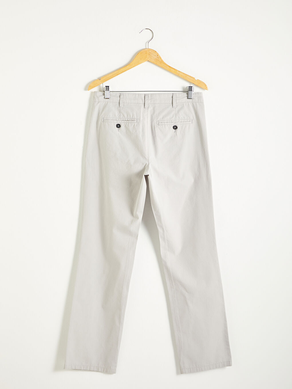 Gri Geniş Kalıp Gabardin Erkek Chino Pantolon-7