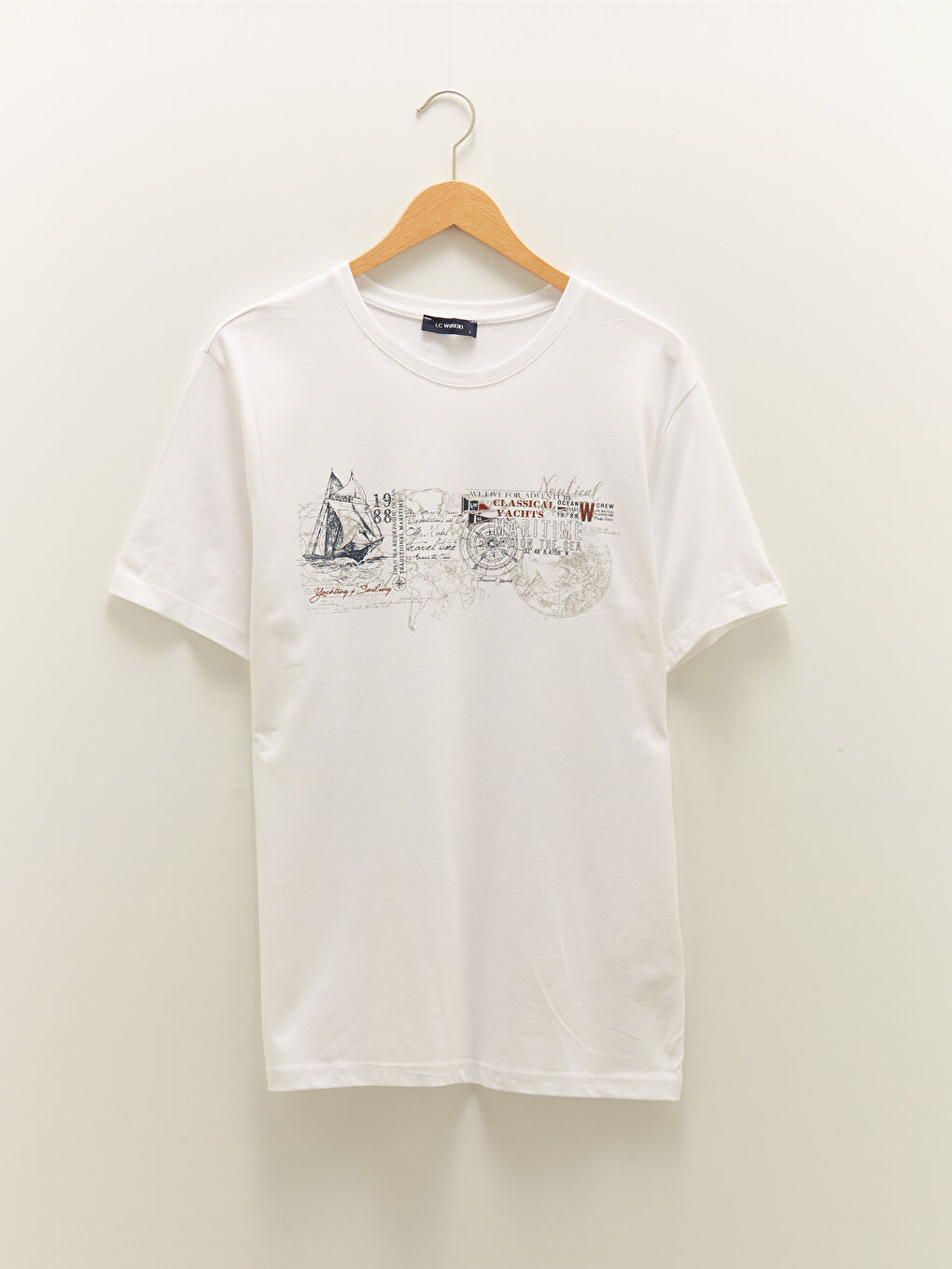 LCWAIKIKI Classic Crew Neck Short Sleeve Printed Combed Cotton Men's T-shirt -S11296Z8-K7U