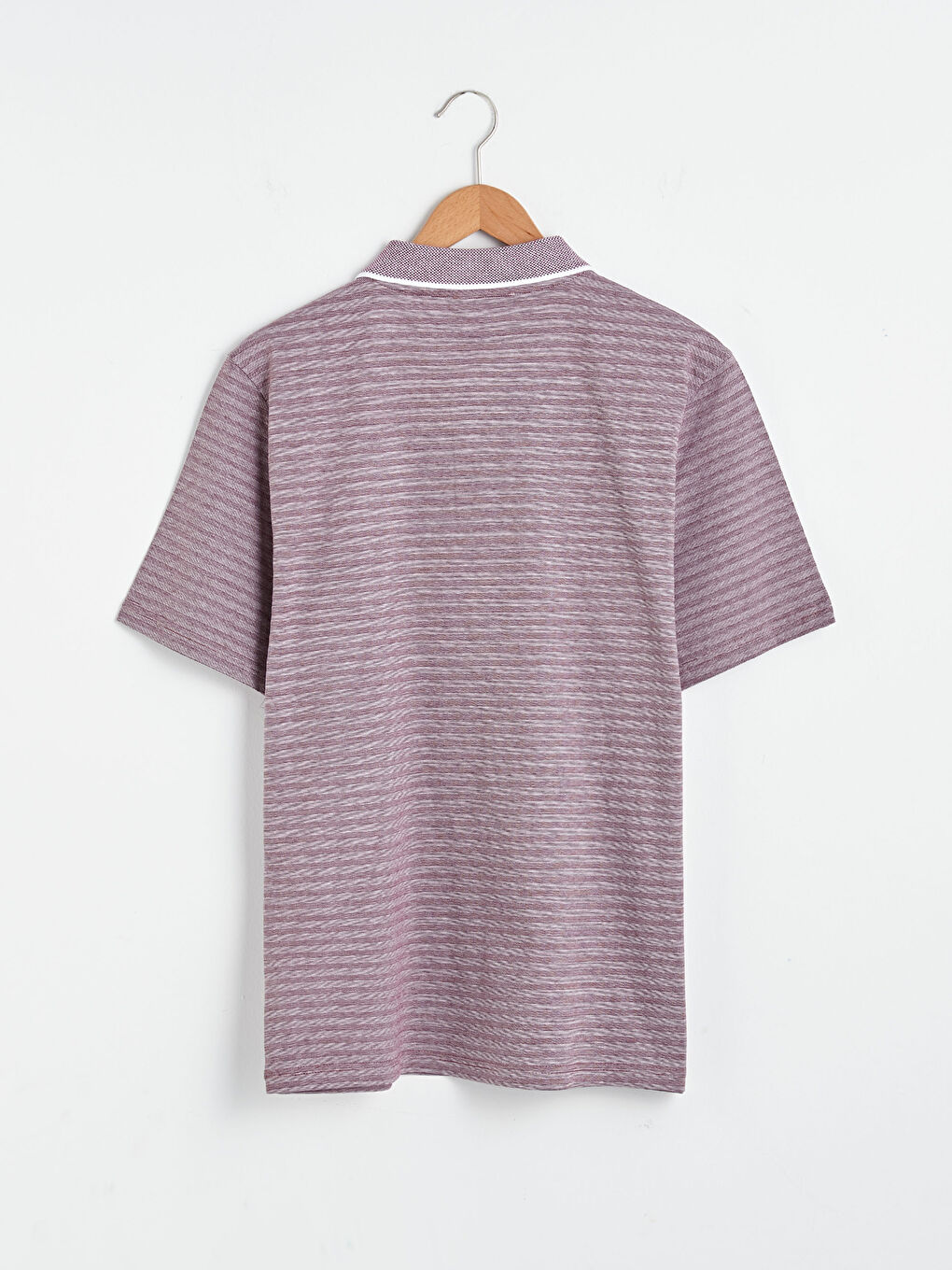 Bordo Polo Yaka Kısa Kollu Pamuklu Erkek Tişört-6