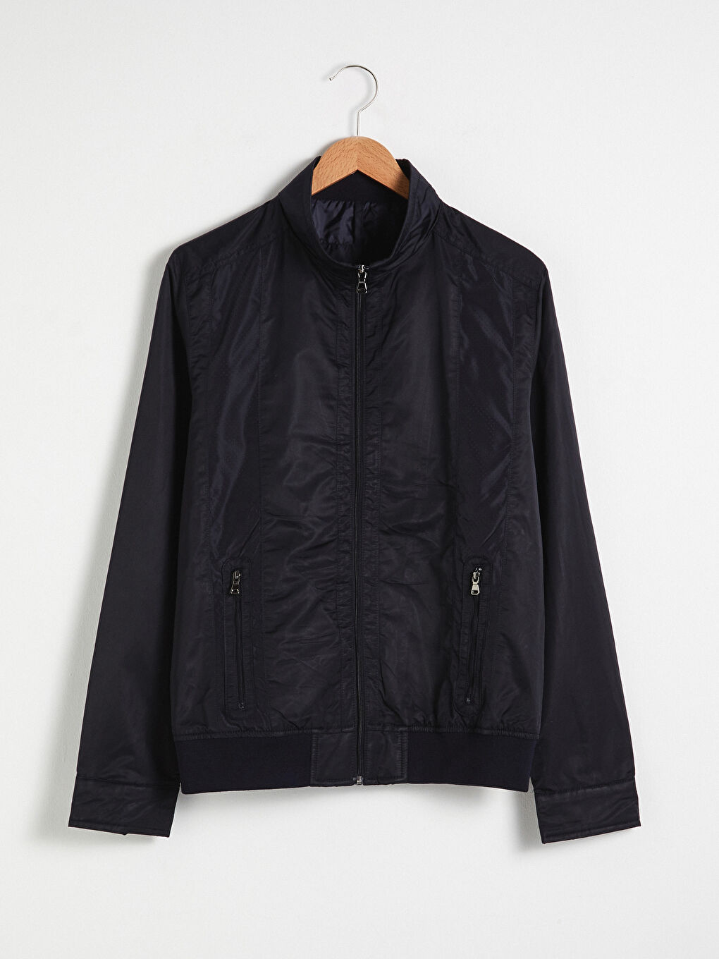 Lacivert Slim Fit Dik Yaka İnce Erkek Mont-5