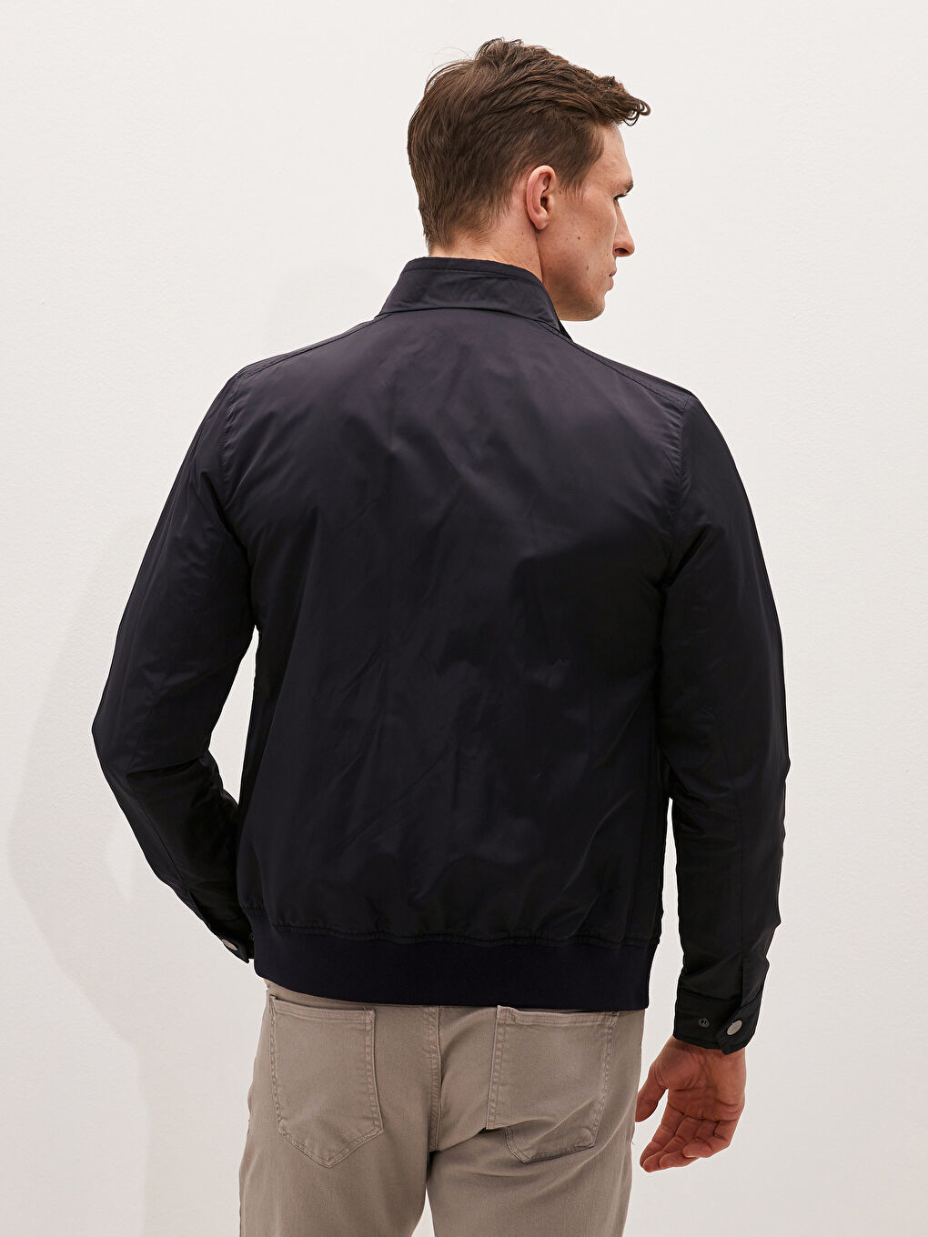 Lacivert Slim Fit Dik Yaka İnce Erkek Mont-3