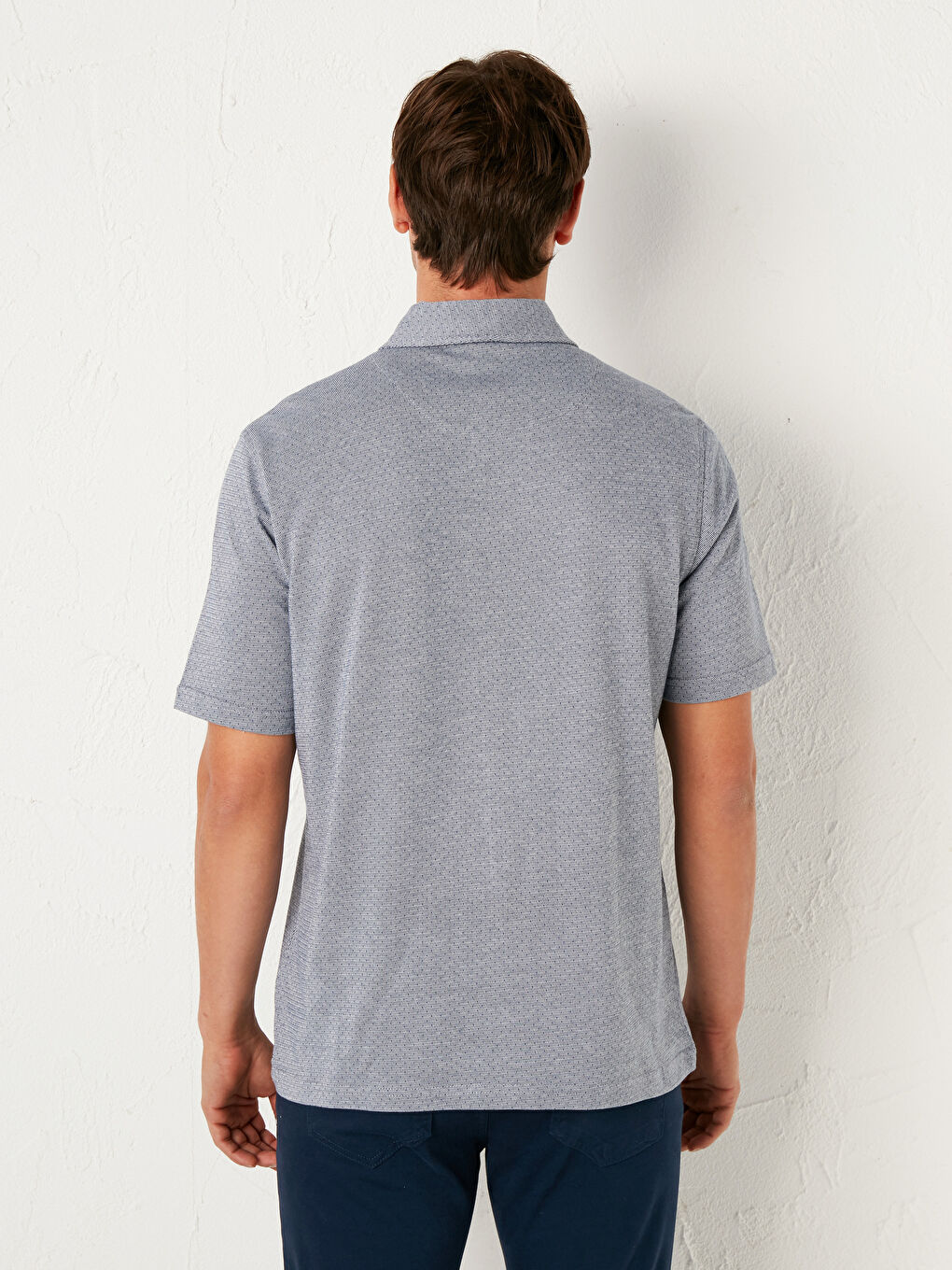 İndigo Polo Yaka Kısa Kollu Penye Tişört-3