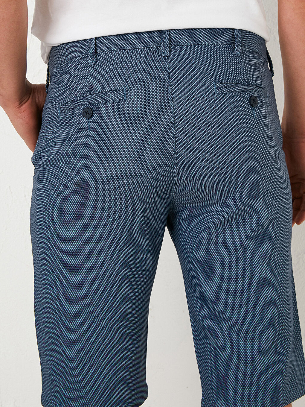 Mavi Standart Kalıp Şort-3