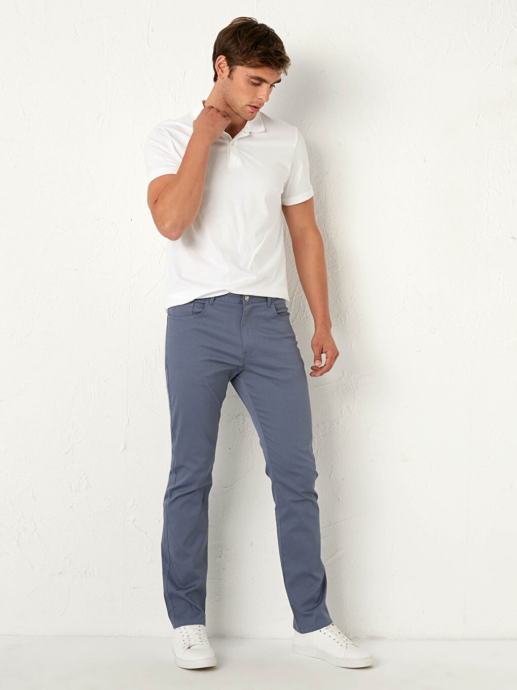 Mavi Standart Kalıp Gabardin Pantolon