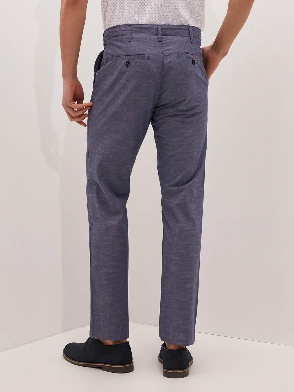 İndigo Regular Fit Dokulu Erkek Pantolon-3
