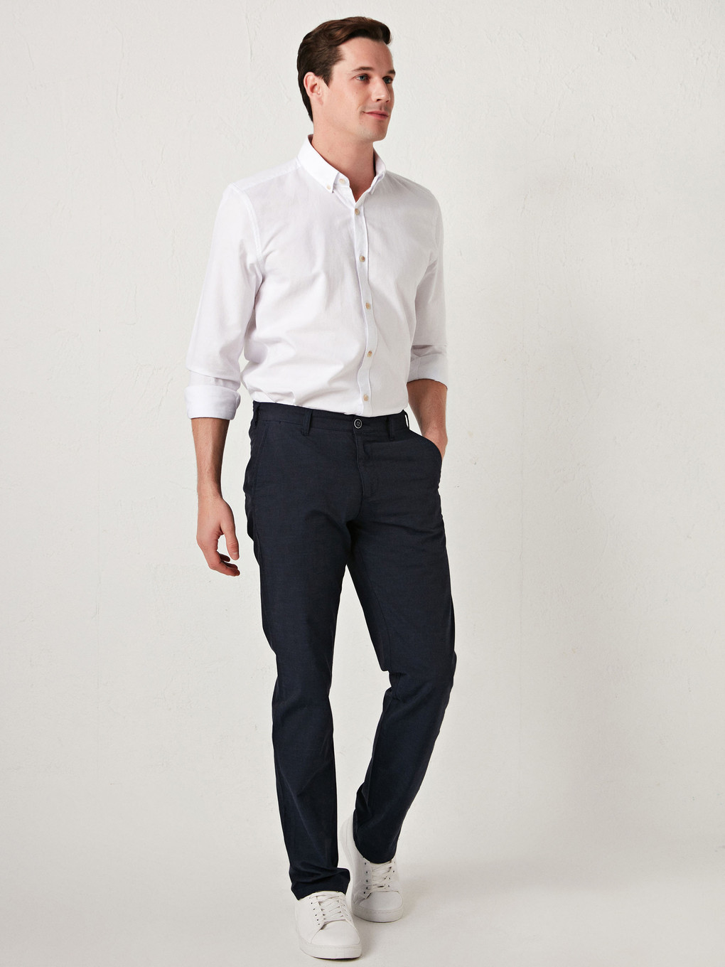 Mavi Regular Fit Dokulu Erkek Pantolon