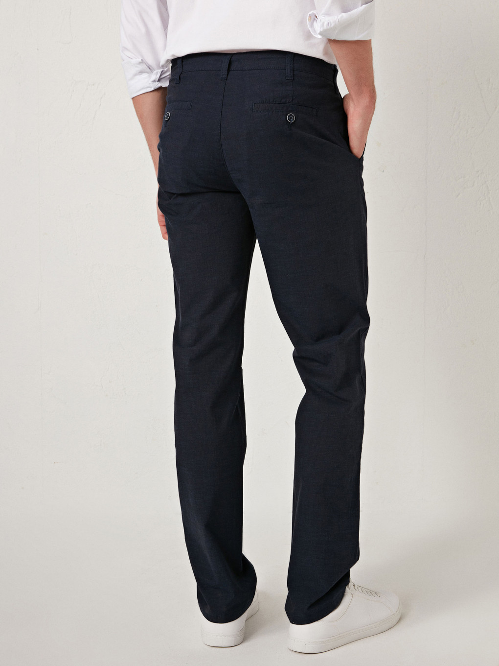 Mavi Regular Fit Dokulu Erkek Pantolon-4