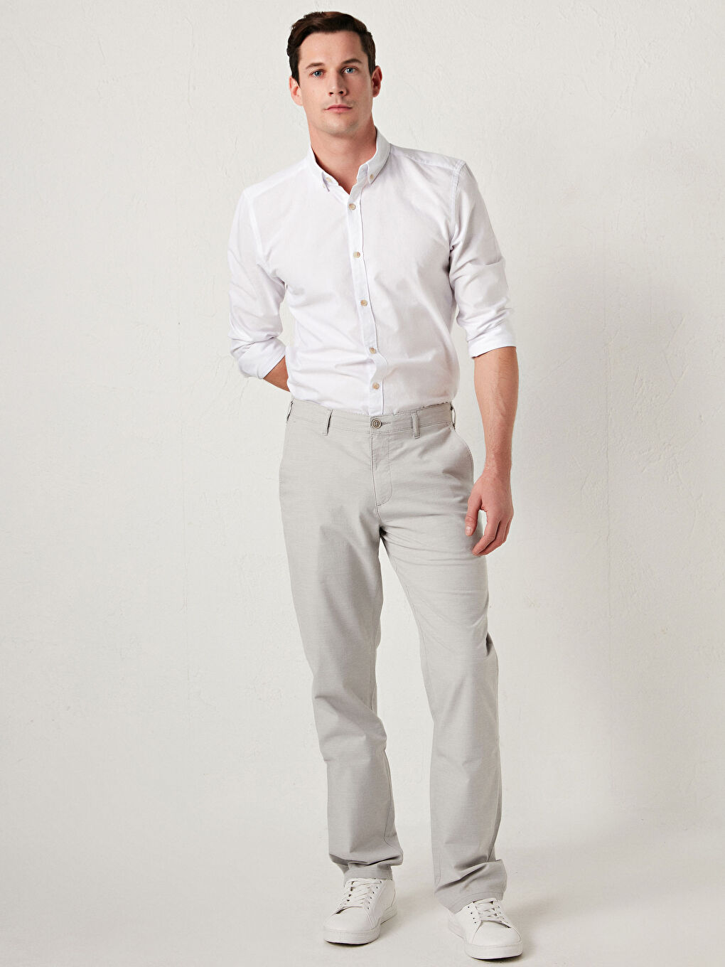 بنطلون رجالي بقصة عادية وملمس-2