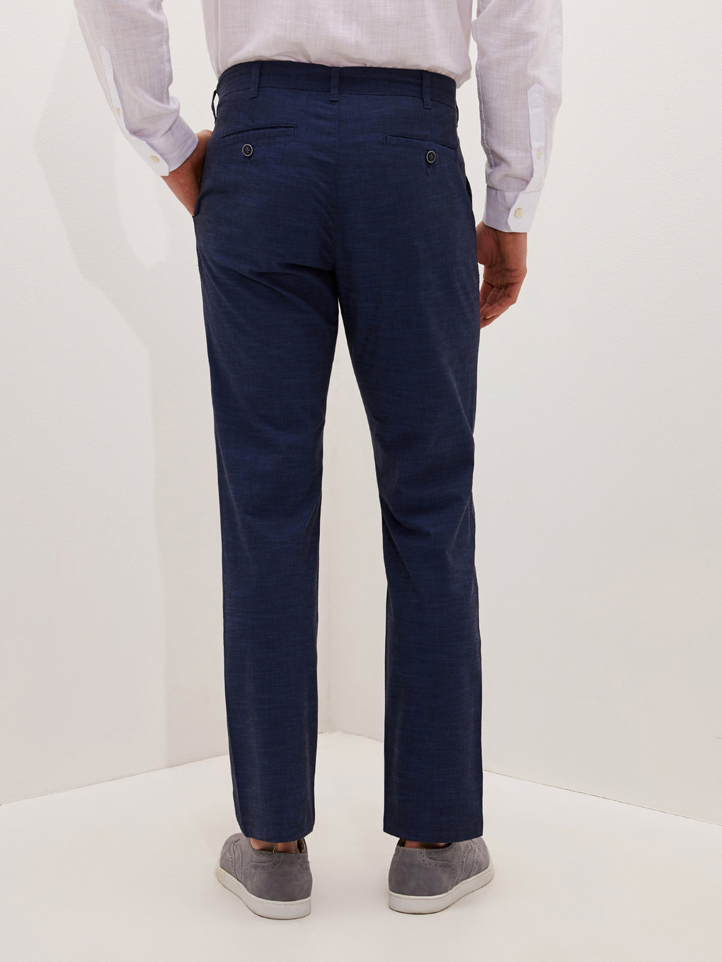 Mavi Regular Fit Dokulu Erkek Pantolon-4
