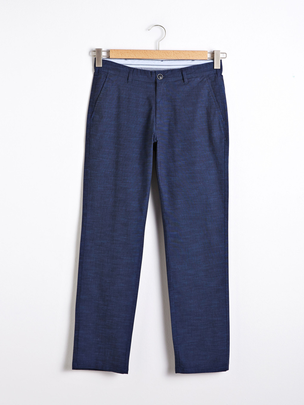 Mavi Regular Fit Dokulu Erkek Pantolon-5