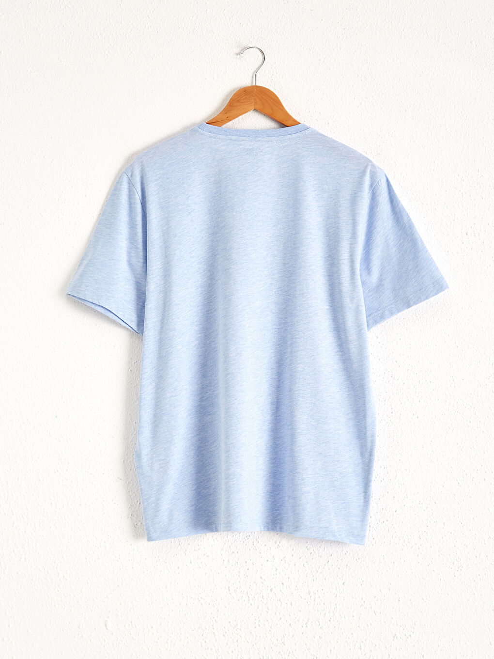 Mavi Bisiklet Yaka Baskılı Penye Tişört-1