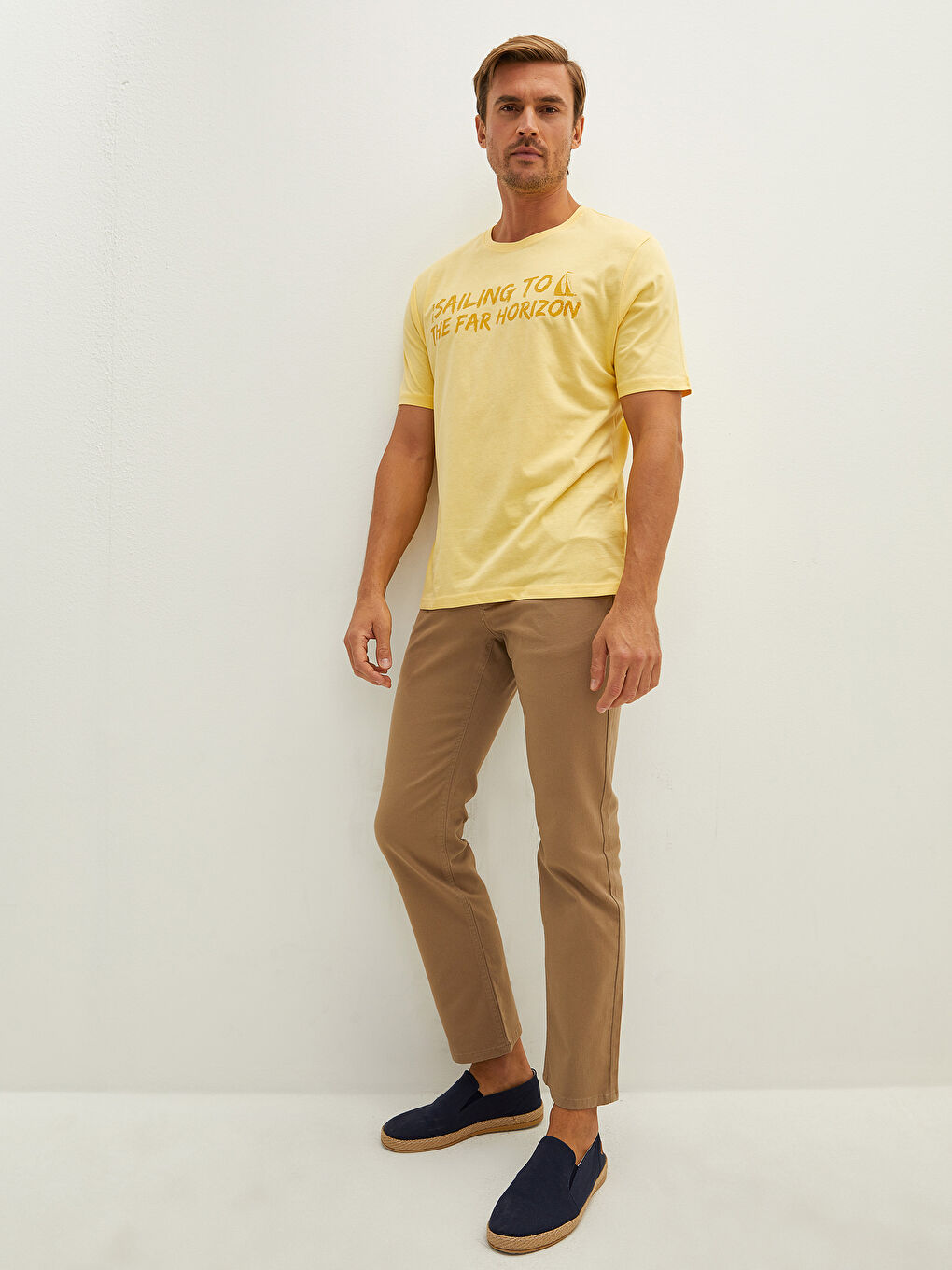 تي شيرت رجال كم قصير كول مدور مطبوع قطن ممشط-3