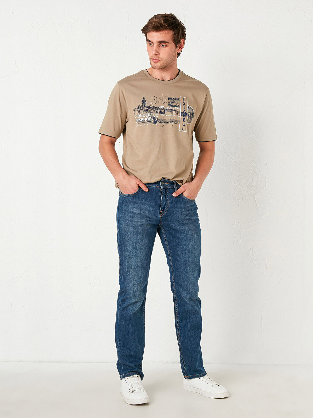 Comfortable Fit Crew Neck Printed T-Shirt-2