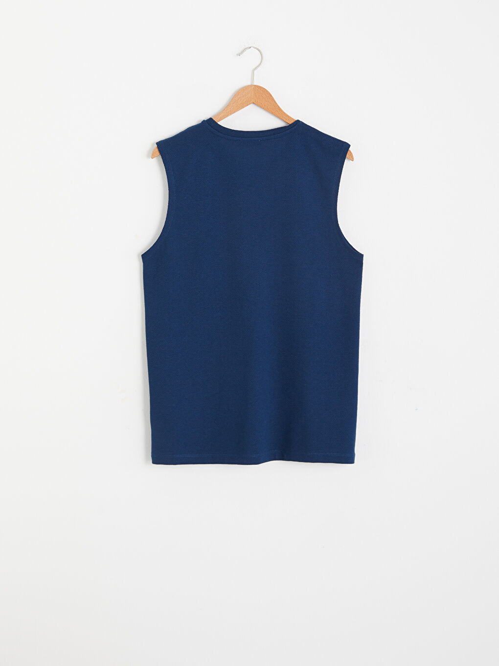 Lacivert Bisiklet Yaka Basic Erkek Kolsuz Tişört-6