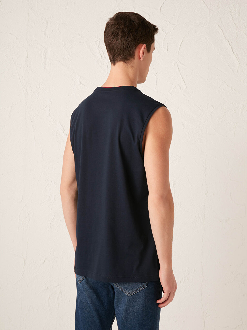 Crew Neck Printed Men's Sleeveless T-Shirt-3