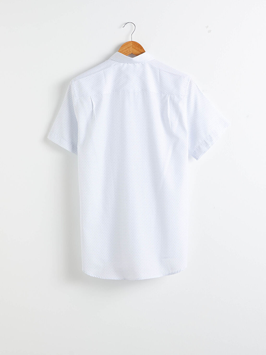 Beyaz Regular Fit Kısa Kollu Oxford Gömlek-1